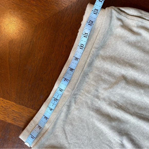 Prana Tidal Wave skirt / pull-on high-low mock wrap skirt / sandwashed beige - Picture 12 of 13